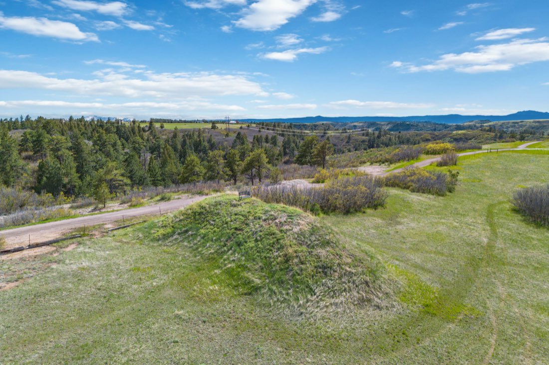 Open terrain and tree lines across the 35 acres