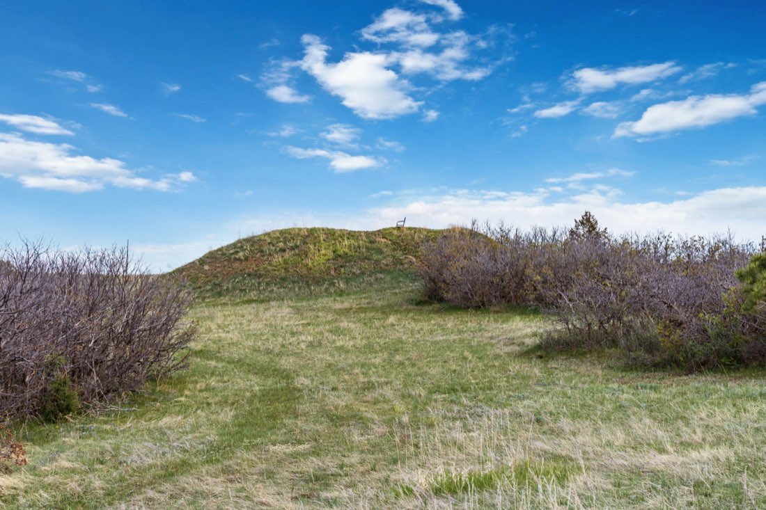 A grassy knoll under big Colorado sky
