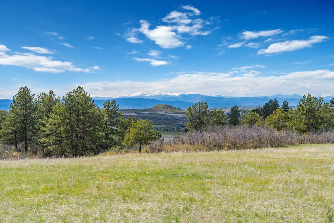 A long view to the Front Range from the course
